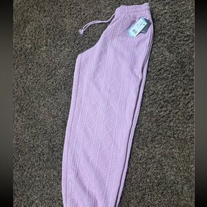 Cozy Pink Cable Knit Kids Joggers